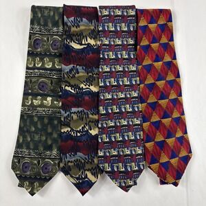Jerry J. Garcia Lot‎ of 4 Mens Ties Mixed Grateful Dead Silk Made in USA Rock